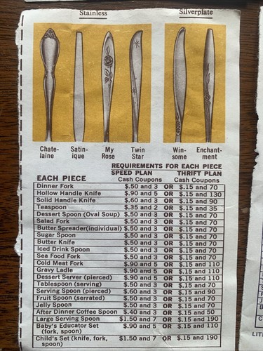 1966-1971Vintage Betty Crocker Silverware Coupons Lot x24 Oneida - Picture 10 of 15
