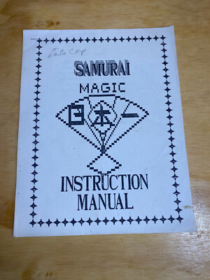 Samurai Magic Pinball Machine Manual 