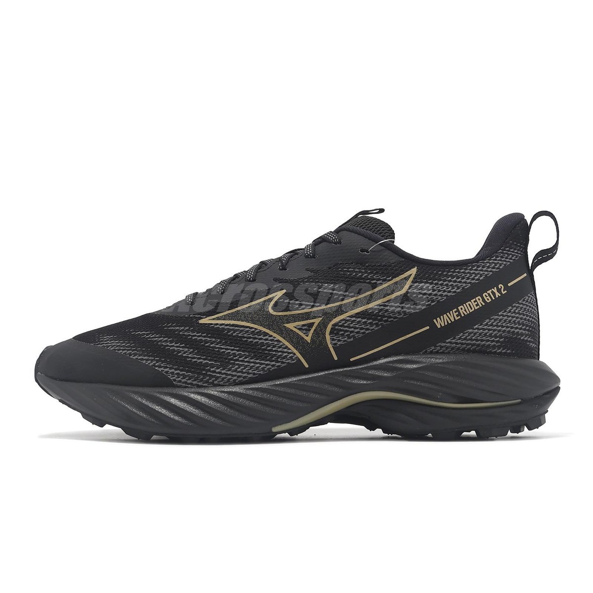 Mizuno Wave Rider GTX 2 2E Wide Gore-Tex Black Gold Men