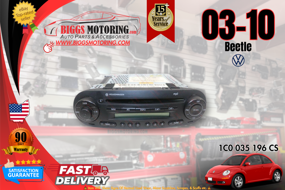 2003-2010 Volkswagen Beetle Radio Stereo Cd Player 1C0 035 196 CS