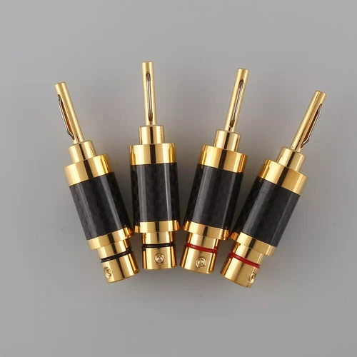 4PCS Brass Gold Plated High-end Banana Plug Connector loudSpeaker Amplifier Wire - Picture 1 of 6