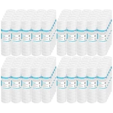 100 Pack 10"x2.5" String Wound Whole House Sediment Water Filter RO Replacement