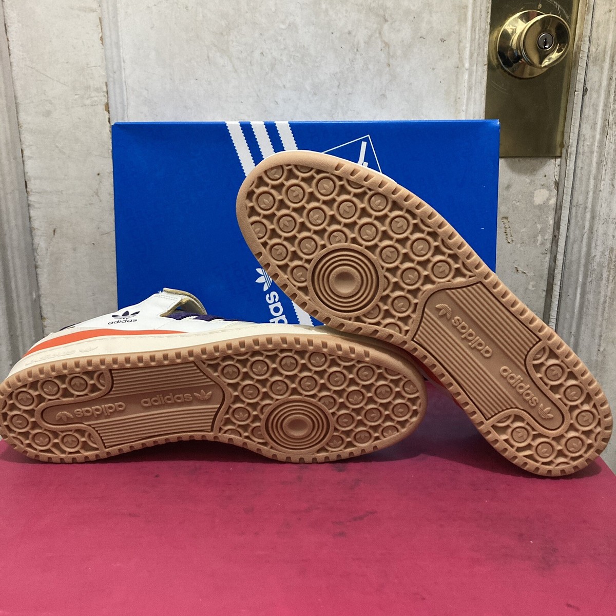 adidas Forum 84 Low Suns Cream Purple Orange GX9049 Men's Size 10
