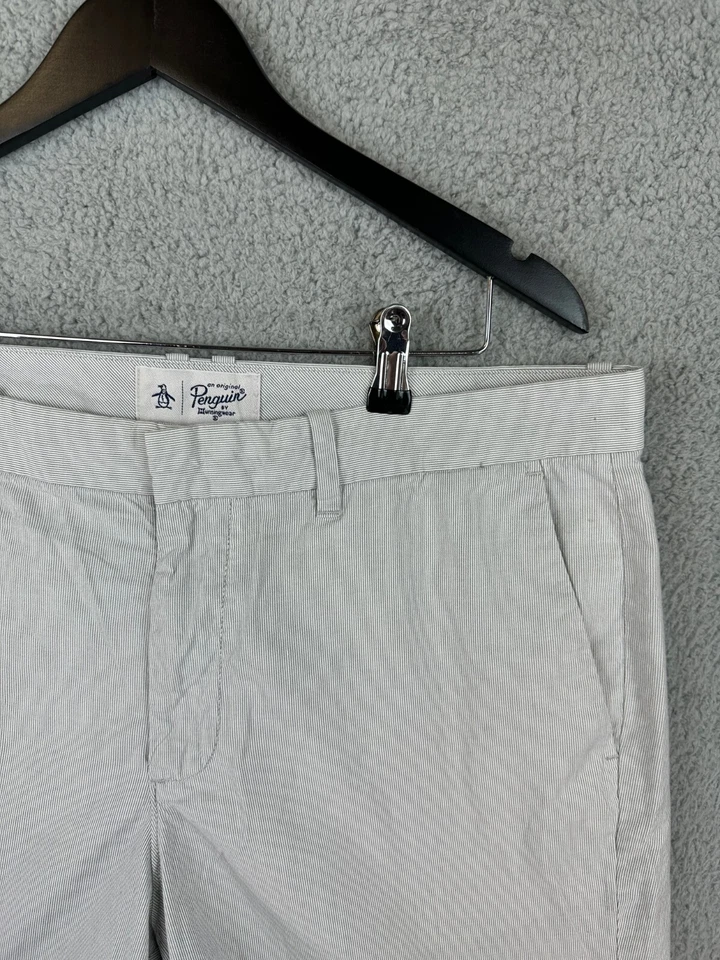 Pantalones Cortos Chinos Penguin Hombres 36 Prendas para Reflexiones Crema Clásicos Frente Plano Algodón Informal Foto 4 de 4