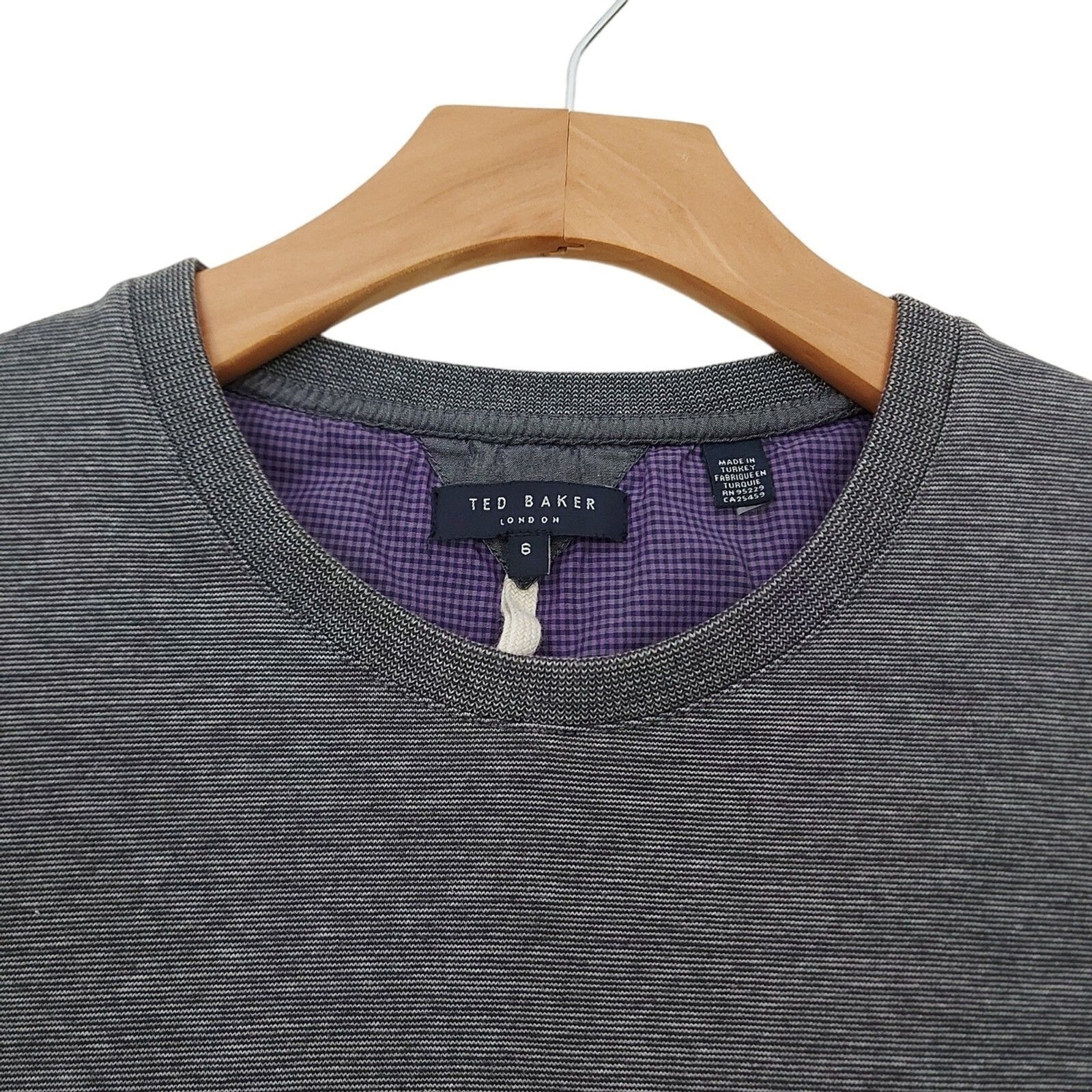 Ted Baker London Sweater Mens 6/L Gray Long Sleeve Crew Neck Pullover Golf