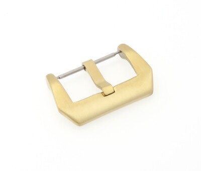 Massive Bronze Breitdornschließe Modell Aldo-PR gold gebürstet, 26 mm