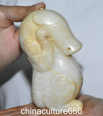 Statue en ligne bête cheval zodiaque fengshui en jade naturel Hetian culture Hongshan unique