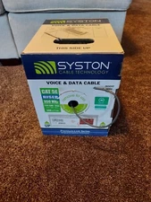 SYSTON Voice & Data Cable CAT 5E Riser 350 MHz CMR Gray 170FT Left to use