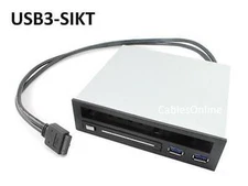 5.25" PC Front Panel Bay for Slim Optical Drive & 2.5" SATA w/ 2x USB 3.0 Ports 