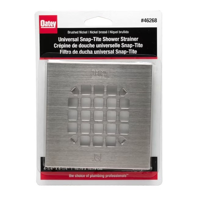 Oatey Universal Snap-Tile Shower Strainer 41/4"x41/4" Brushed Nickel #46268