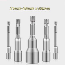 Hex Bit Set 21mm-24mm x 65mm Impact Drill Socket Nut Bolt Screw Driver Drill