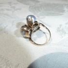 GORGEOUS VINTAGE BAROQUE 3 GRAY LARGE PEARLS 14K YELLOW GOLD RING SIZE 5 — photo 4