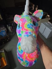 Justice Girl Neon Regenbogen Batik Einhorn Kopf hängend Wand Zimmer Dekor groß Plüsch