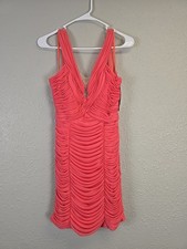 NWT Hailey by Adrianna Papell Coarl Rouched Bodycon Dress SZ 10