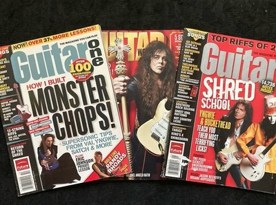 Guitar World / Guitar One Magazines HOW TO  SHRED! Yngwie Vai Satch bundle of 3!