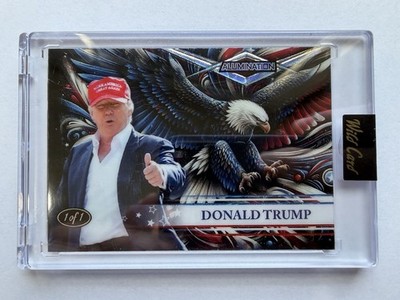 Donald Trump 1/1 Alumination Red MAGA Hat Thumbs Up Painted Eagle 