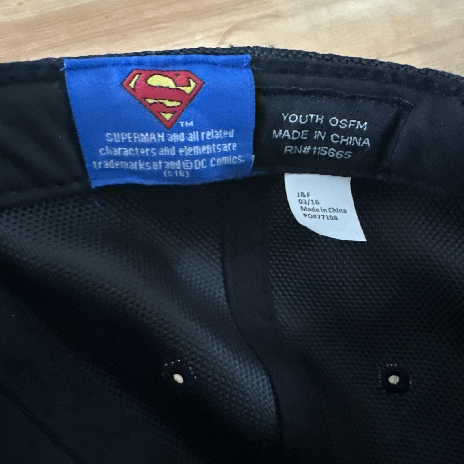 Superman Snapback baseball hat cap black blue Siz… - image 5