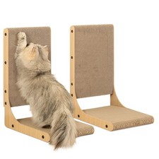2 PCS Cat Scratching Board 19.7" Tall Cardboard L Shape Vertical Wall Medium