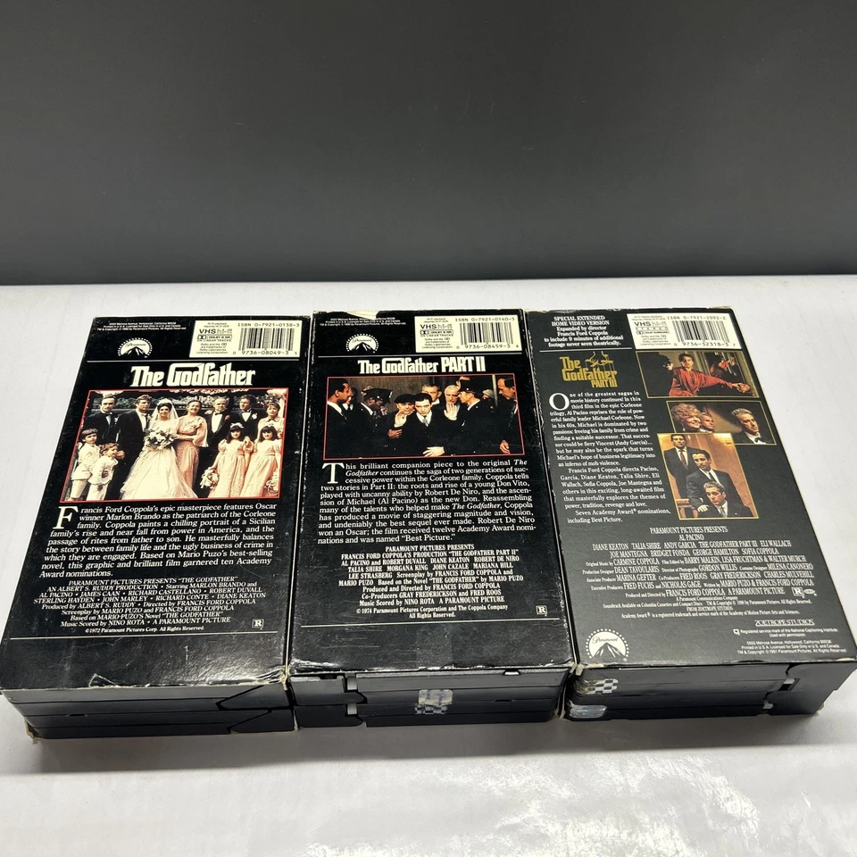 Vintage The Godfather Complete Epic Trilogy - 6 VHS Tape Set Collection Part 123 - Image 4 of 4