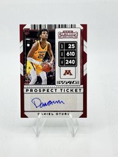 2020 Panini Contenders Draft Pick Daniel Oturu #81 Signature Auto Golden Gophers