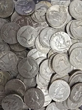 Silver Lot 90%  10 Franklin Half Dollars Full Dates and Mint Marks