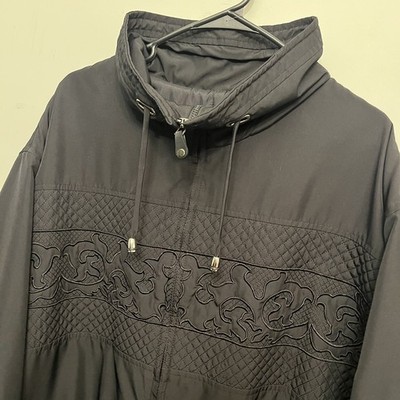 Vintage Innovations By Izzi Black Hooded Quilted Embroidered Jacket Size 2X 