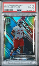 2018 PANINI SPECTRA #158 BREELAND SPEAKS ROOKIE RC 52/99 PSA 10