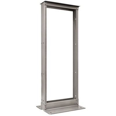 4' Two Post Aluminum Network Rack - Mill Finish - 19'' (24U)