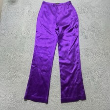 Giorgio Armani Women  s Vintage Silk Slacks Purple Vesimenta Spa Size 38 Runway