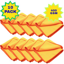 Bulk Case of 10 Microfiber Waffle Textured Cleaning Cloths,16x16, Lint Free
