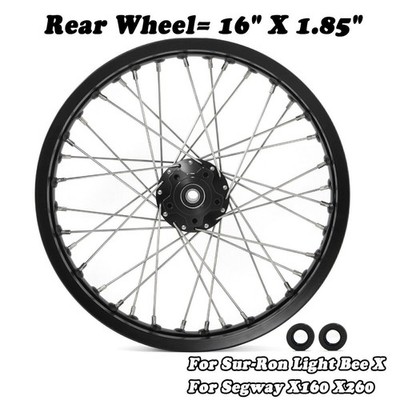 16x1.85 Spoked Black Rear Wheel Rim For SUR-RON Light Bee X For Segway X260 X160