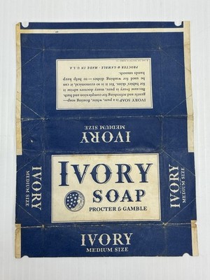 VINTAGE PROCTER & GAMBLE PURE WHITE FLOATING IVORY SOAP WRAPPER MEDIUM SIZE 1940