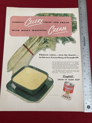 Campbell s Cream of Celery Soup 1950 s Print Ad