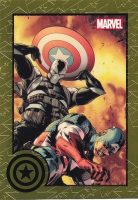 2013 Marvel Greatest Battles Gold Parallel Card 12 Capt America vs Scourge 11/75
