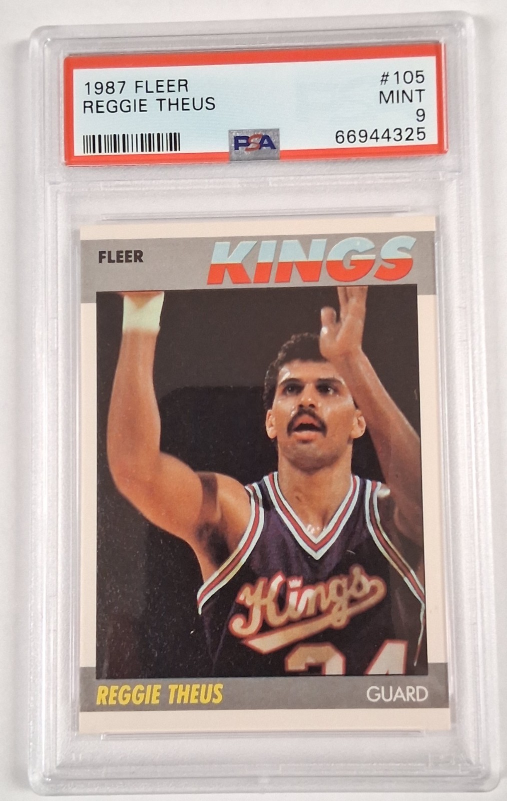 1987 Fleer Reggie Theus #105 Sacramento Kings Basketball PSA 9 Mint