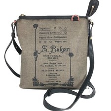 Borsa a tracolla BVLGARI logo S.Bulgari pochette tracolla grigio/nero