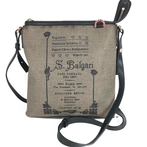 BVLGARI Logo S.Bulgari Crossbody bag Pochette Shoulder Bag gray/Black