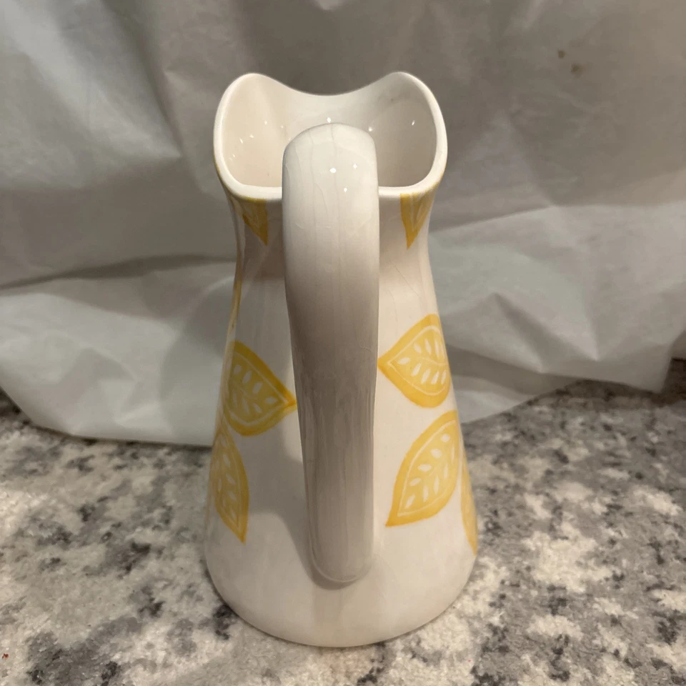 Jarra de cerámica grande Farval flores amarillas mostaza Portugal 11,5 pulgadas de alto Foto 4 de 4