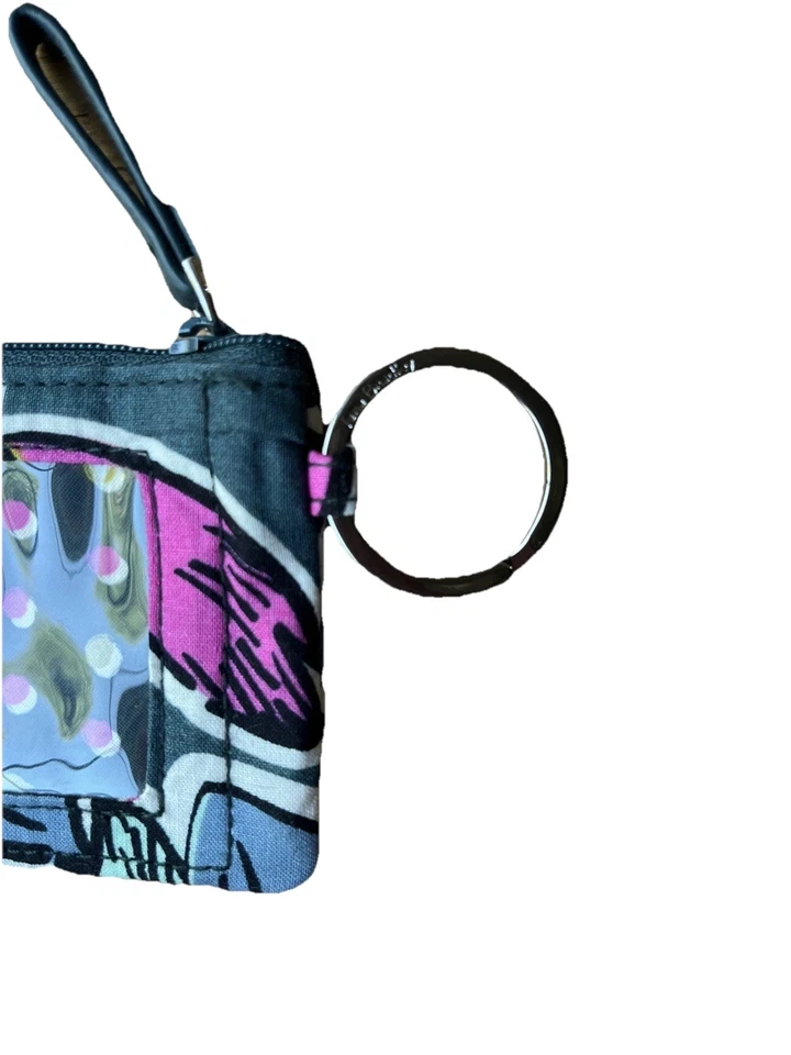 Vera Bradley Estuche de Identificación con Cremallera Flores Caídas Púrpura Imitación Cuero Zorro Llavero Usado en Excelente Condición Foto 3 de 4