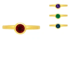 18K Gold Over Brass Round Cut Gemstones Ring Jewelry Size 5-8 RM-1775 TGR1049