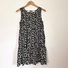 American Eagle Floral Sleeveless Open Back Tiered Mini Dress Women's Medium