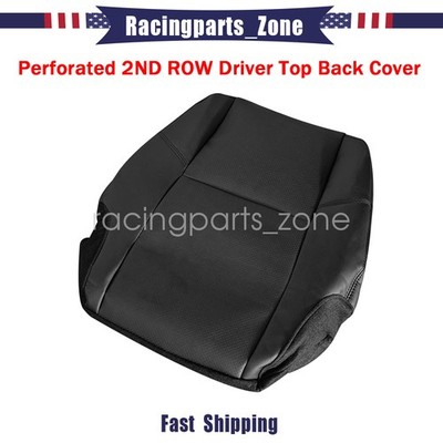 For 07-14 Cadillac Escalade 2ND ROW Driver PERF Top Leather Seat Cover Black