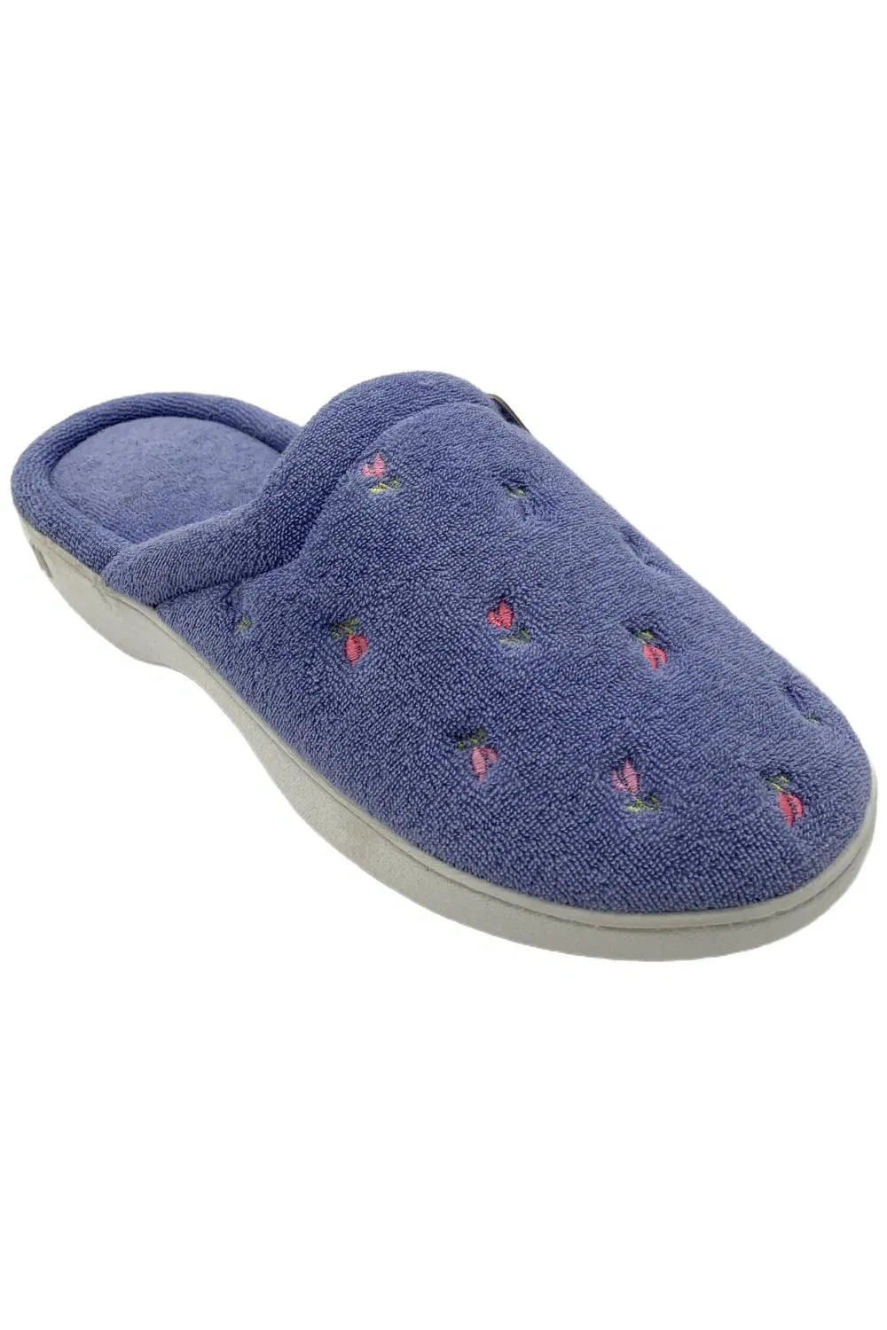 Isotoner Womens Terry Slippers PurpleFloral 3890₽