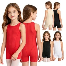 US Kids Gymnastics Leotard Biketards One Piece Workout Bodysuit Tumbling Dance
