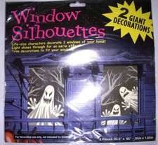 Window Silhouettes 2 Ghost Ghosts Window Decor Halloween Plastic Decoration