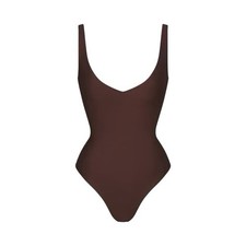 Skims Body Plunge Thong Bodysuit - NEW - Cocoa - XL