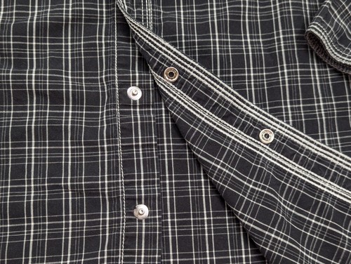 Camisa Western Twenty X 20X Para Hombre Perla A Presión Manga Larga Negra Rayas Talla Grande - Imagen 5 de 13
