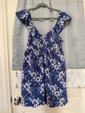 American Eagle Outfitters Women's White Floral Sleeveless Dress Size L Back Tie