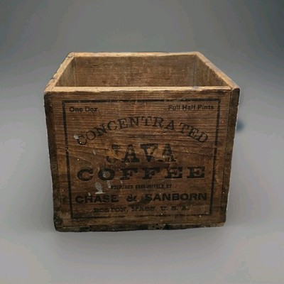 Hard To Find Antique Chase & Sandborn Java Coffee Box Weird Symbol On Bottom