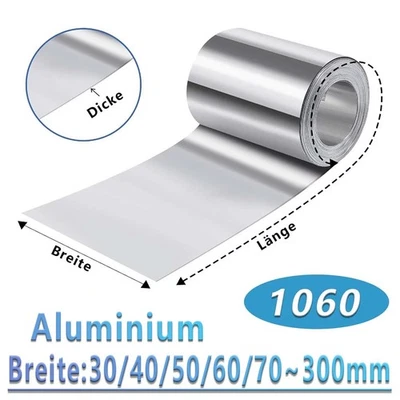 1060 Aluminiumband Dicke/Stärke 0,1mm-2mm Aluminiumblech Alufolie Streifen Folie - Bild 1 von 4